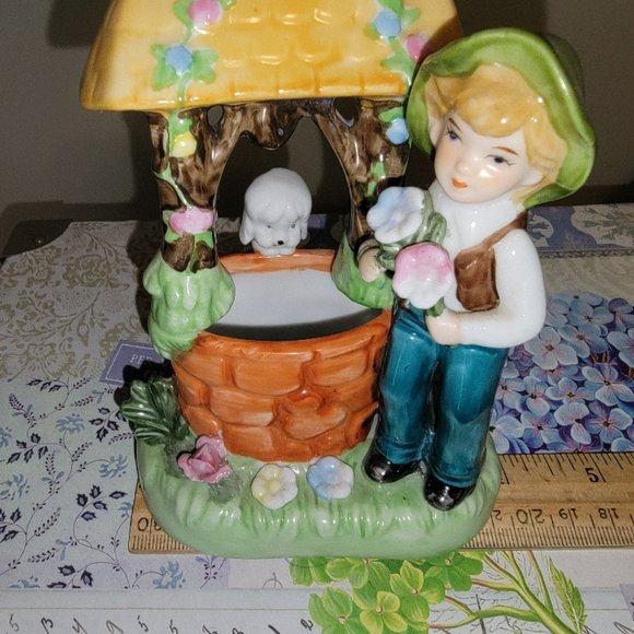 Vintage Boy at the Wishing Well Figurine - Picture 9 of 11
